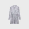 Mini-shirtjurk van zijden crêpe