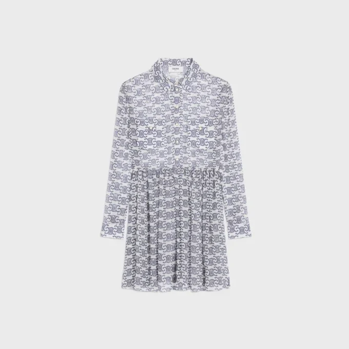 Mini-shirtjurk van zijden crêpe