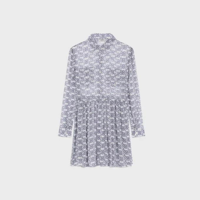 Mini-shirtjurk van zijden crêpe