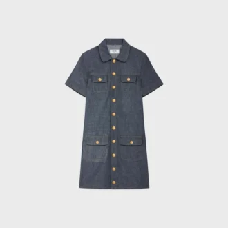 Minijurk van raw wash denim