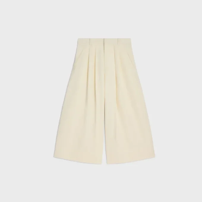 Montauk cropped broek van diagonaal geweven wol