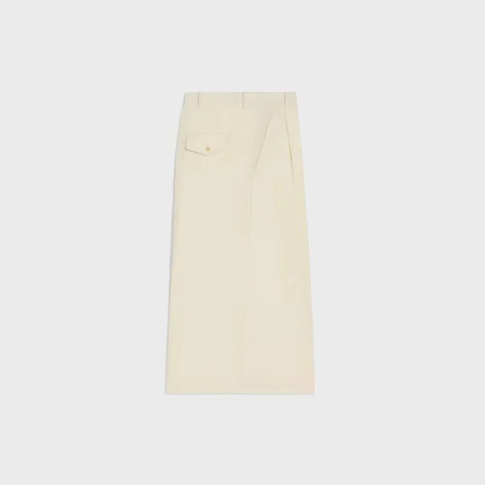 Montauk cropped broek van diagonaal geweven wol