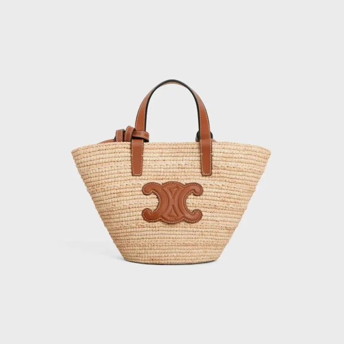 Nano Supple CELINE Classic Panier van raffia en kalfsleer