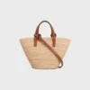 Nano Supple CELINE Classic Panier van raffia en kalfsleer