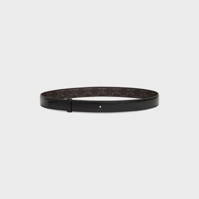 Omkeerbare riem van 25 mm in Taurillon-leer en Triomphe Canvas