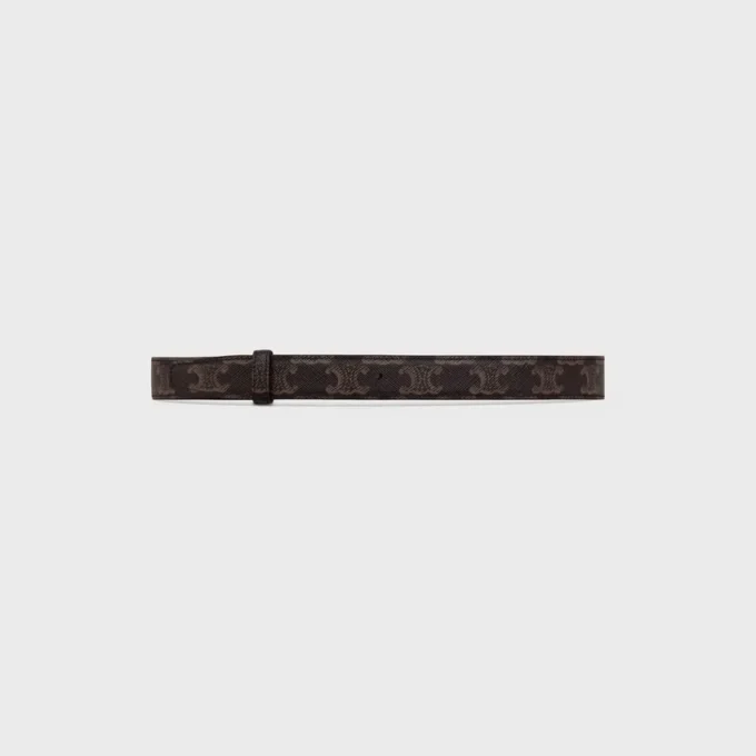 Omkeerbare riem van 25 mm in Taurillon-leer en Triomphe Canvas