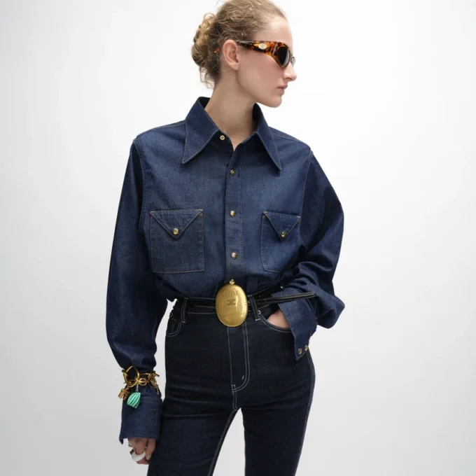 overhemd van denim