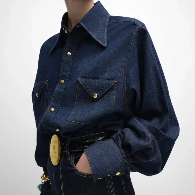 overhemd van denim