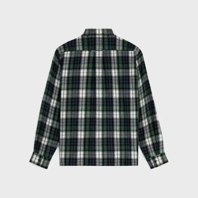 Overshirt van kasjmier met ruitmotief