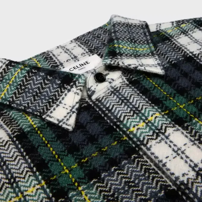 Overshirt van kasjmier met ruitmotief