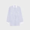 Oversized overhemd van gestreept chambray-katoen