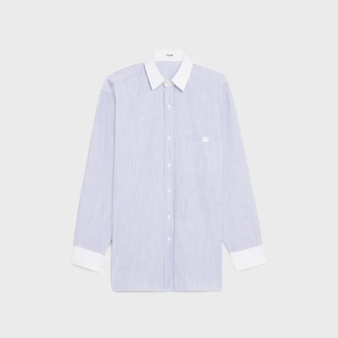 Oversized overhemd van gestreept chambray-katoen