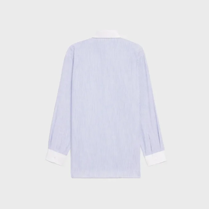 Oversized overhemd van gestreept chambray-katoen
