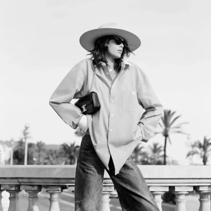 Oversized overhemd van gestreept chambray-katoen