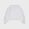 Oversized trui met ronde hals van katoenfleece