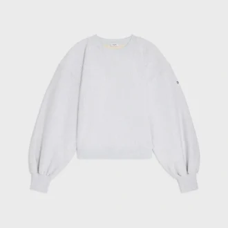 Oversized trui met ronde hals van katoenfleece