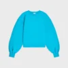 Oversized trui met ronde hals van katoenfleece