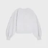 Oversized trui met ronde hals van katoenfleece