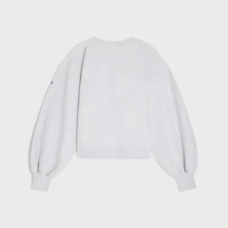 Oversized trui met ronde hals van katoenfleece