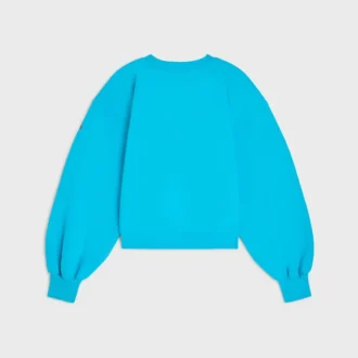 Oversized trui met ronde hals van katoenfleece