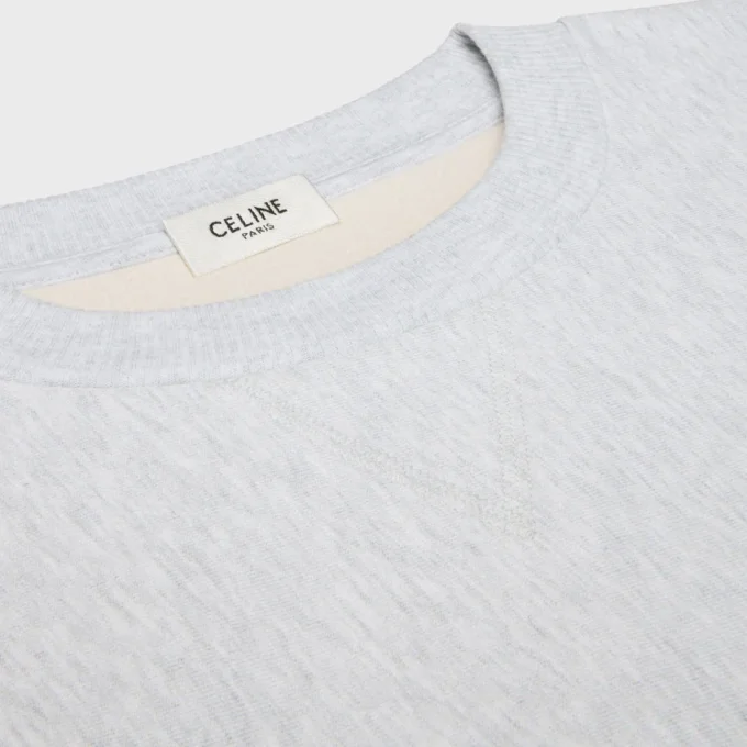 Oversized trui met ronde hals van katoenfleece