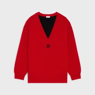 Oversized trui met V-hals van kasjmier