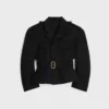 Peplumjasje van wollen gabardine