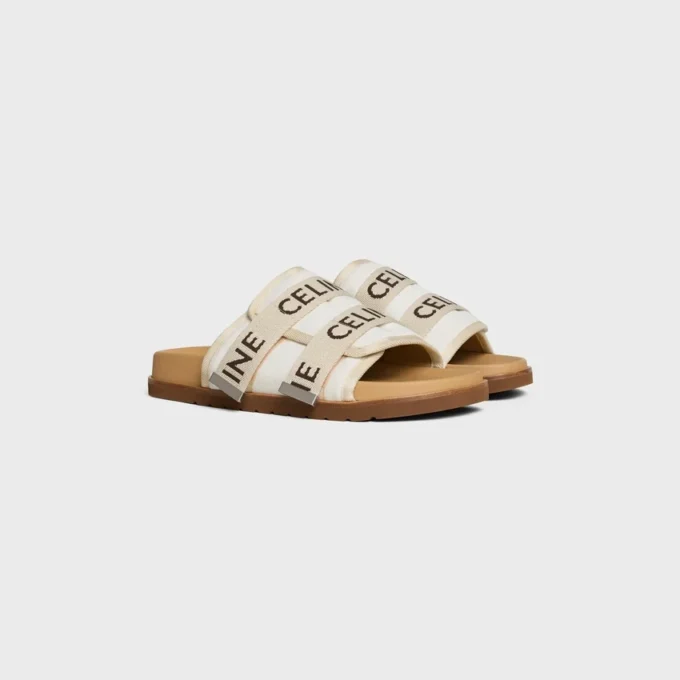 Pitea-sandaal van canvas met « CELINE »-jacquard