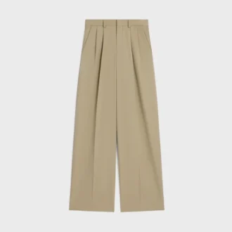 Plissébroek van katoen en wollen gabardine