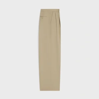 Plissébroek van katoen en wollen gabardine