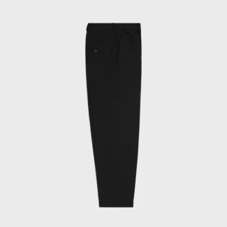 Plissébroek van wollen gabardine