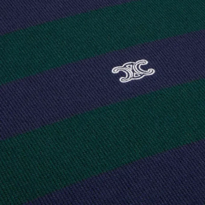 Polo-trui van gestreepte wol Polo-trui van gestreepte wol