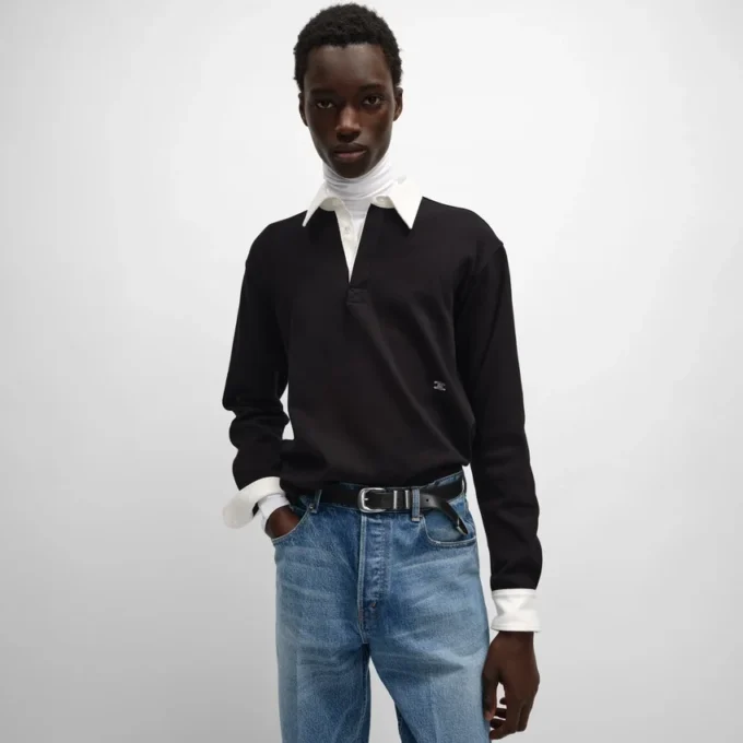 Poloshirt van geribd katoenjersey
