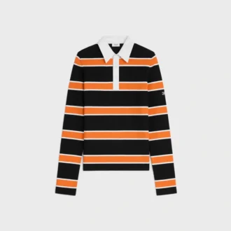 Poloshirt van gestreept katoen jersey