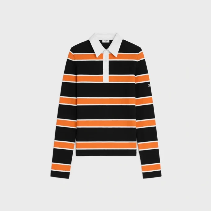 Poloshirt van gestreept katoen jersey