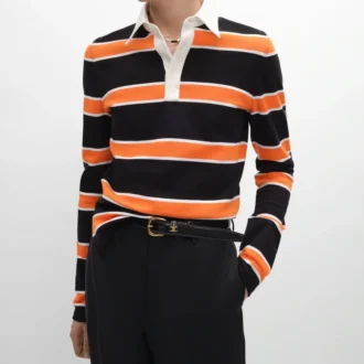 Poloshirt van gestreept katoen jersey