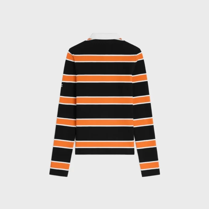 Poloshirt van gestreept katoen jersey