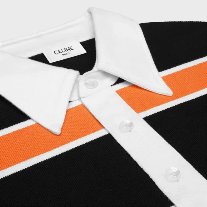 Poloshirt van gestreept katoen jersey