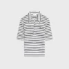 Poloshirt van gestreepte zijden jersey