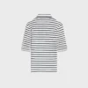 Poloshirt van gestreepte zijden jersey