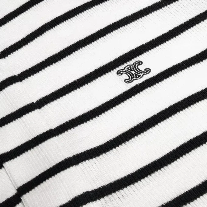 Poloshirt van gestreepte zijden jersey