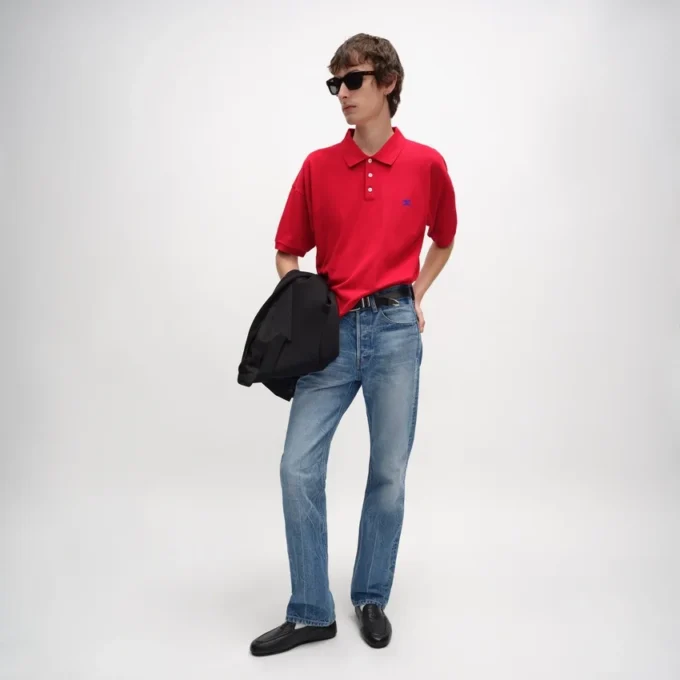 Poloshirt van piqué katoenjersey