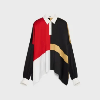 Poloshirt van viscose satijn