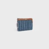 Portemonnee van gestreept denim met strass
