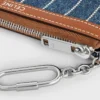 Portemonnee van gestreept denim met strass