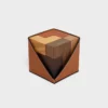 Puzzelkubus in houten en natuurlijk kalfsleren etui