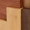 Puzzelkubus in houten en natuurlijk kalfsleren etui