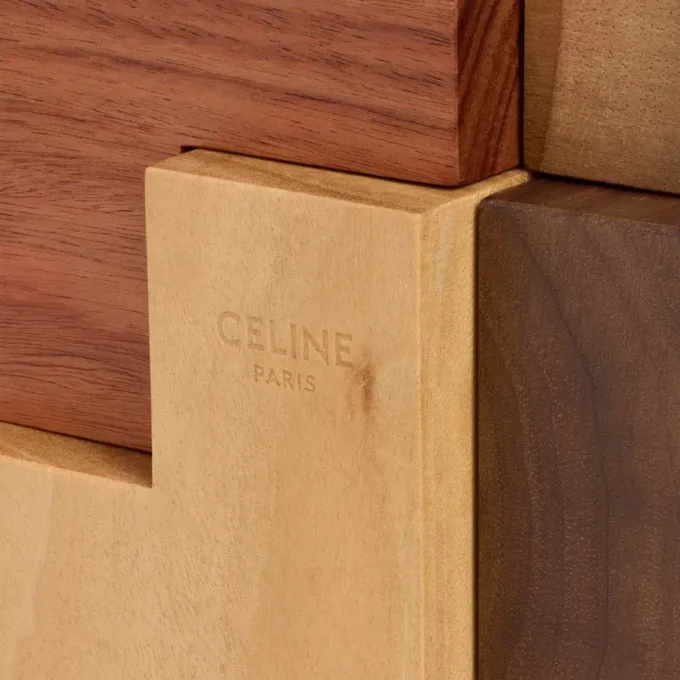Puzzelkubus in houten en natuurlijk kalfsleren etui