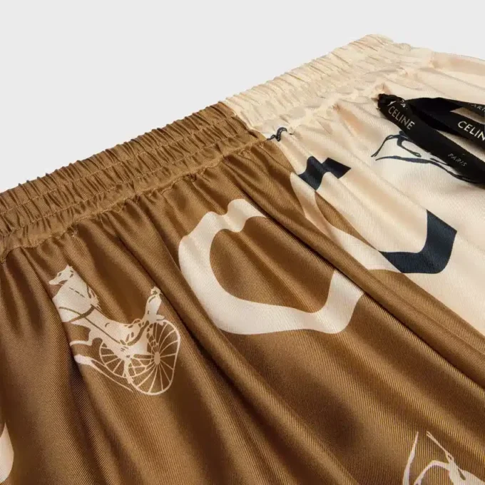 Pyjama-short van zijden twill