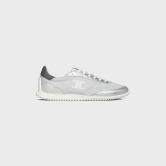 Racer Sneaker van nylon, gelamineerd kalfsleer en kalfsleer
